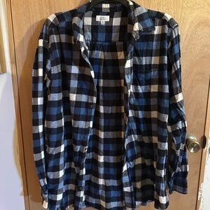 Croft & Barrow Navy and White Checkered Shirt